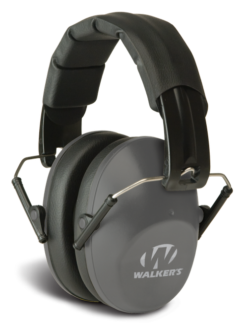 Walker's GWPFPM1GY Pro Low Profile Passive Muff 22 dB Over the Head Gray/Black Polymer