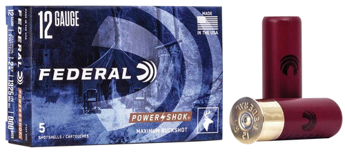 Federal F127000 Power-Shok Magnum 12Gauge 2.75" 8Pellets 000BuckShot 5 Per Box/50 Case
