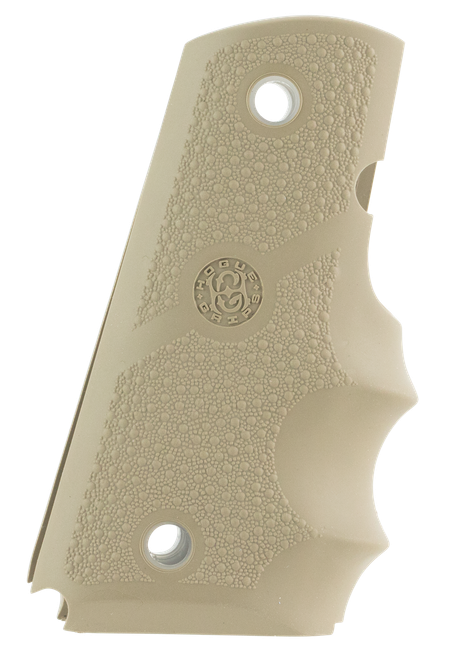 Hogue 43003 Rubber Grip  Cobblestone Desert Tan with Finger Grooves for 1911 Officer