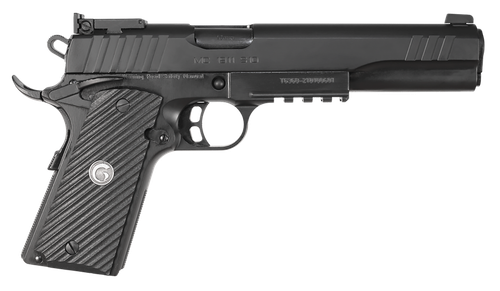 EAA GIRSAN 390600 MC1911S Hunter Full Size 10mm Auto 8+1 6" Black Steel Barrel, Blued Serrated Slide, Matte Black Steel Frame w/Accessory Rail & Beavertail, Black Checkered Polymer Grips Ambidextrous