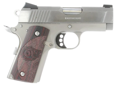 Colt Mfg O7000XE Defender  Compact 45 ACP 7+1 3" Steel Barrel, Stainless Serrated Slide, Matte Stainless Aluminum Frame w/Beavertail, Black Cherry Tactical G10 Grips, Ambidextrous