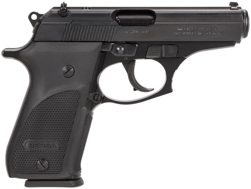 Bersa THUN380PM15 Thunder Plus Sub-Compact Frame 380 ACP 15+1, 3.50" Black Steel Barrel, Matte Black Serrated Steel Slide & Aluminum Frame w/Beavertail, Black Right Hand