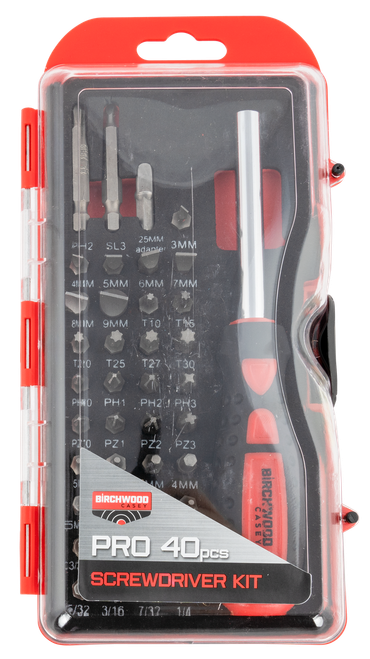 Birchwood Casey PROSDS Pro Screwdriver Kit  40 Pieces Includes Slotted/Philips/Torx/Hex Heads