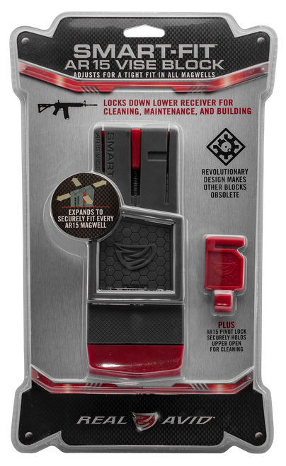 Real Avid AVAR15SFVB Smart-Fit Vise Block Gray/Red Polymer 223 Rem/5.56x45mm NATO AR-15