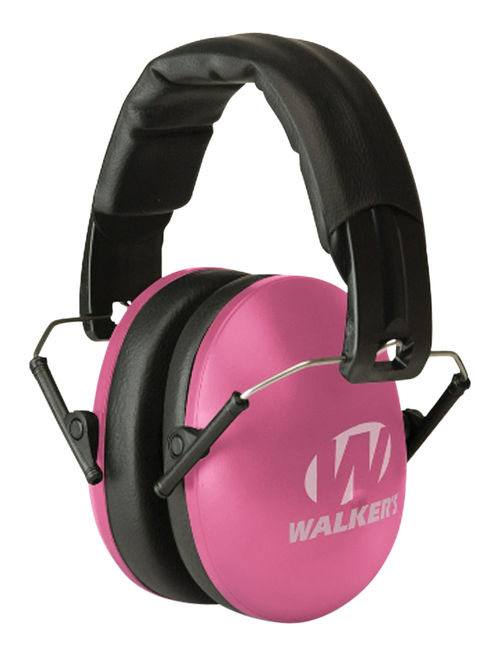 Walker's GWPYWFM2PNK Folding Muff  27 dB Over the Head Pink/Black Polymer Fits Youth/Women