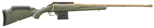 Ruger 46942 American II Predator Full Size 6.5 Grendel 10+1 22" Burnt Bronze Cerakote Spiral Fluted Threaded Barrel & Alloy Steel Receiver w/Picatinny Rail, Green Splatter Adj LOP Synthetic Stock
