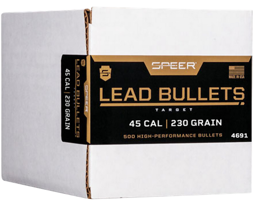 Speer 4691 Handgun  45Cal 230gr Lead Round Nose 500 Per Box/1 Case