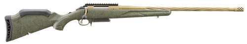 Ruger 46932 American II Predator Full Size 7mm-08 Rem 3+1 22" Burnt Bronze Cerakote Spiral Fluted Threaded Barrel & Alloy Steel Receiver w/Picatinny Rail, Green Splatter Adj LOP Synthetic Stock
