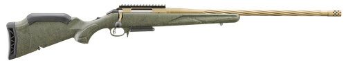 Ruger 46932 American II Predator Full Size 7mm-08 Rem 3+1 22" Burnt Bronze Cerakote Spiral Fluted Threaded Barrel & Alloy Steel Receiver w/Picatinny Rail, Green Splatter Adj LOP Synthetic Stock