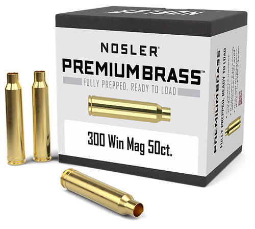 Nosler 10227 Premium Brass Unprimed Cases 300WinMag Rifle Brass 50/Box