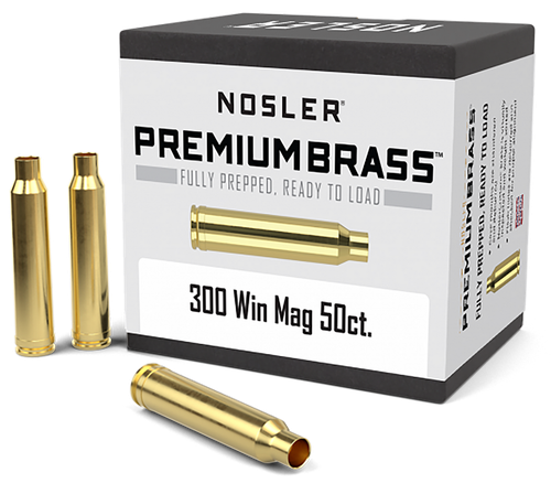 Nosler 10227 Premium Brass Unprimed Cases 300WinMag Rifle Brass 50/Box
