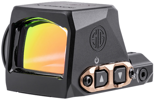 Sig Sauer Electro-Optics SORX1208 Romeo-X  Black Anodized/Rose Gold 1x24mm 2 MOA Red Dot/32 MOA Circle Reticle, Fits Sig P365 Features MAGNETAC