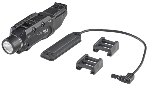 Streamlight 69447 TLR-2 RM w/Laser Black Aluminum, 1,000 Lumens White LED Bulb/Red Laser, 297 Meters Beam, Picatinny Rail Mount
