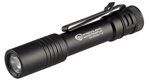 Streamlight 66320 Macrostream USB Everyday Carry Flashlight  Black Anodized 50/500 Lumens  White LED