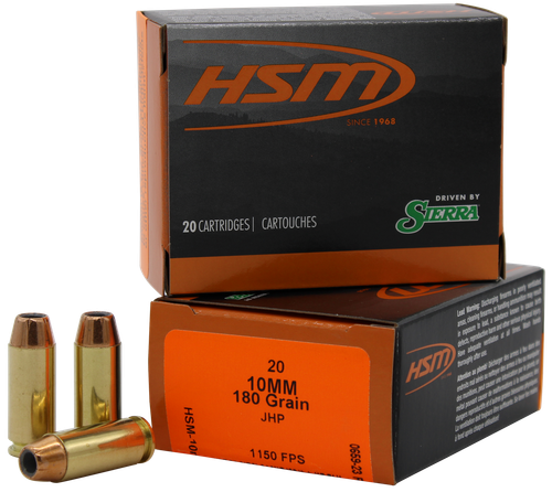 HSM 10MM15N20 Pro Pistol  10mm Auto 180 gr Jacket Hollow Point 20 Per Box/ 20 Case