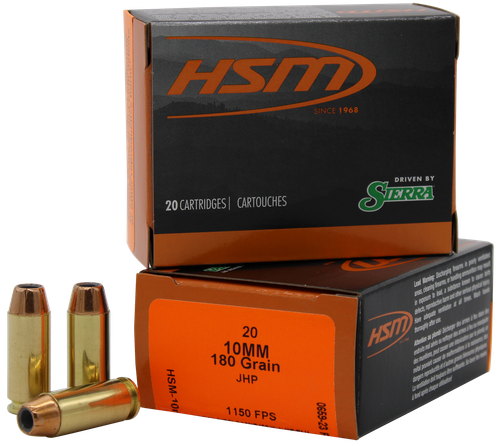 HSM 10MM15N20 Pro Pistol  10mm Auto 180 gr Jacket Hollow Point 20 Per Box/ 20 Case
