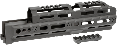 Midwest Industries MIAKALPHA100 Alpha  Drop-in Aluminum Black Hardcoat Anodized 5 Slot Picatinny Rail AK-Platform 10" Long Compatible w/M-LOK