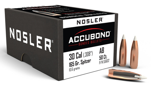 Nosler 55602 AccuBond  30Cal 165gr Spitzer Point 50/Box