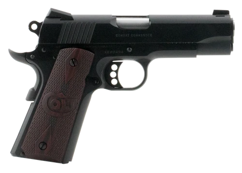 Colt Mfg O4940XE Commander Combat 45 ACP 8+1 4.25" Black Steel Barrel, Blued Serrated Slide & Carbon Steel Frame w/Beavertail, Black Cherry Checkered G10 Grips, Ambidextrous