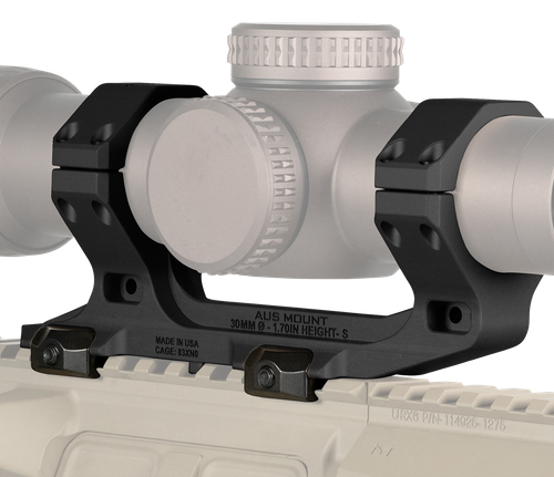 Reptilia LLC 100238 AUS Optic Mount Black 7075-T6 Aluminum 30mm Tube Mil-Spec 1913 Picatinny Rail Mount