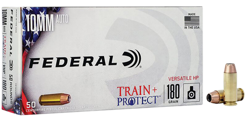 Federal TP10VHP1 Train + Protect  10mmAuto 180gr Versatile Hollow Point 50 Per Box/10 Case