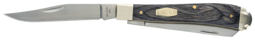Old Timer 1135990 Heritage Series Trapper 940T 3" Folding Clip Point/Spey Plain D2 Steel Blade, 3.70" Gray Wood Laminate Handle
