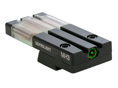 Meprolight USA 631253108 FT Bullseye Rear Sight Green/Tritium Fiber Optic, Black Frame, Fits HK VP9/HK45/HK45C/P30/SFP9 (Non-OR Models), Dovetail Mount