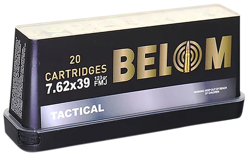BELOM Ammo  Tactical  7.62x39mm 123gr Full Metal Jacket 20 Per Box/24 Case