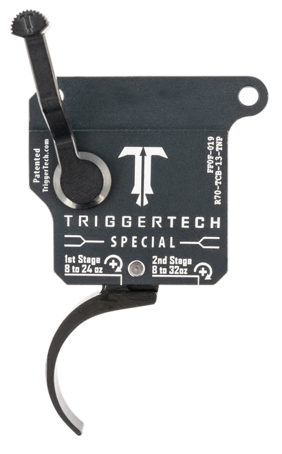 TriggerTech R70TCB13TNP Special  Two-Stage Pro Curved Trigger with 1-3.50 lbs Draw Weight & Matte Gray w/Black Parts Finish for Remington 700 Right