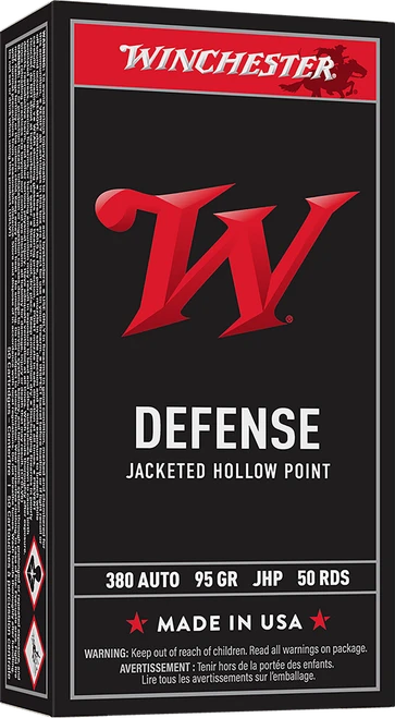 Winchester Ammo USA380JHP USA  380ACP 95gr Jacketed Hollow Point 50 Per Box/10 Case