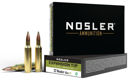 Nosler 40140 E-Tip Lead Free 22Nosler 55gr E Tip Lead Free 20 Per Box/10 Case