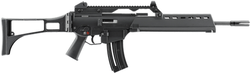 HK 81000995 G36  22 LR 10+1 18.13" Black Barrel w/Flash Suppressor, Black Receiver w/Picatinny Rail, Black Folding Synthetic Stock, Black Polymer Grip