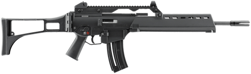 HK 81000995 G36  22 LR 10+1 18.13" Black Barrel w/Flash Suppressor, Black Receiver w/Picatinny Rail, Black Folding Synthetic Stock, Black Polymer Grip
