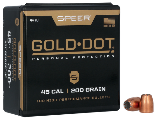 Speer 4478 Gold Dot Personal Protection 45Cal 200gr Hollow Point 100 Per Box/5 Case