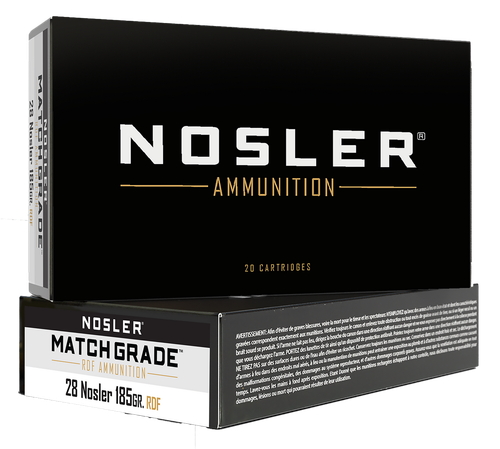Nosler 60141 Match Grade RDF 28Nosler 185gr RDF Hollow Point Boat Tail 20 Per Box/10 Case