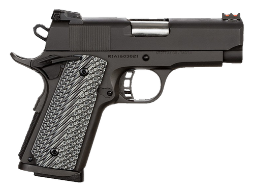 Rock Island 51479 Rock Ultra CS 45 ACP Caliber with 3.50" Barrel, 7+1 Capacity, Overall Black Parkerized Finish Steel, Beavertail Frame, Serrated Slide & Black/Gray G10 Grip