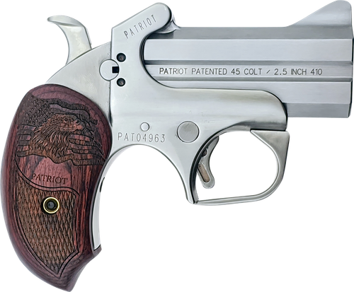 Bond Arms BAPA Patriot45 Colt (LC)/410 Gauge 2 Round 3" Stainless Steel Rosewood Grip