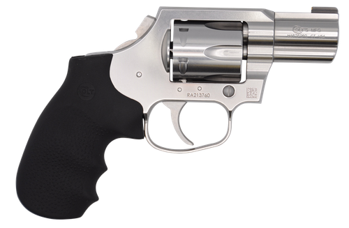 Colt Mfg KCOBRASB2BB King Cobra Carry 357 Mag 6 Shot 2" DAO Brushed Stainless Steel Barrel, Cylinder & Frame, Black Hogue Rubber w/Finger Grooves Grip