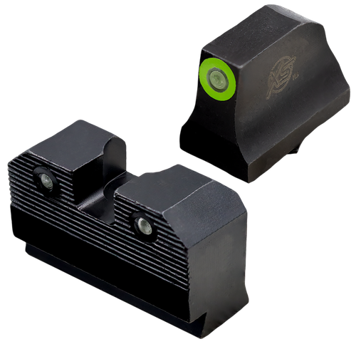 XS Sights GLR204P6G R3D 2.0 Night Sight Set Green Tritium Front/Black Oxide Frame, Compatible w/Glock