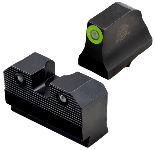 XS Sights GLR204P6G R3D 2.0 Night Sight Set Green Tritium Front/Black Oxide Frame, Compatible w/Glock
