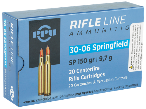 PPU PP30061 Standard Rifle  30-06Springfield 150gr Soft Point 20 Per Box/10 Case