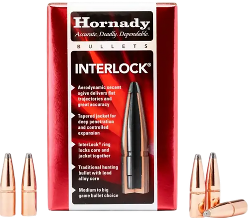 Hornady 2552 InterLock  25 Cal .257 117 gr Boat Tail Spire Point 100 Per Box/ 25 Case