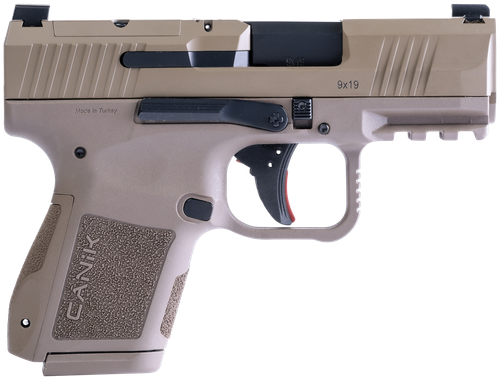 Canik HG7620DN Mete MC9 9mm Luger 12+1/15+1 3.18" Black Steel Barrel, Flat Dark Earth Cerakote Optic Ready/Serrated Slide, FDE Polymer Frame w/Picatinny Rail, Textured Flat Dark Earth Polymer Grips