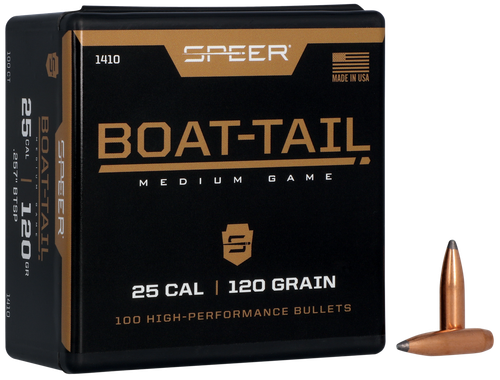 Speer 1410 Boat-Tail  25Cal 120gr Jacketed Soft Point Boat Tail 100 Per Box/5 Case