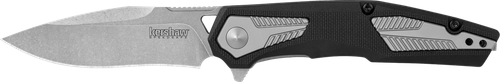 Kershaw 1390 Tremolo  EDC 3.13" Folding Clip Point Plain Stonewashed 4Cr14 Blade, Black GFN/SS Handle