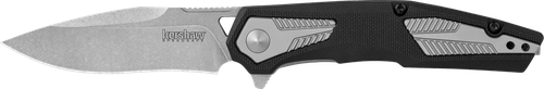 Kershaw 1390 Tremolo  EDC 3.13" Folding Clip Point Plain Stonewashed 4Cr14 Blade, Black GFN/SS Handle