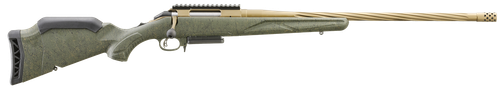 Ruger 46946 American II Predator Full Size 6.5 PRC 3+1 22" Burnt Bronze Cerakote Spiral Fluted Threaded Barrel & Alloy Steel Receiver w/Picatinny Rail, Green Splatter Adj LOP Synthetic Stock