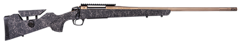 CVA CR3969F Cascade Long Range Hunter Full Size 7mm PRC 24" Smoked Bronze Cerakote Steel Threaded Barrel, Black w/Smoked Bronze Web Synthetic Stock