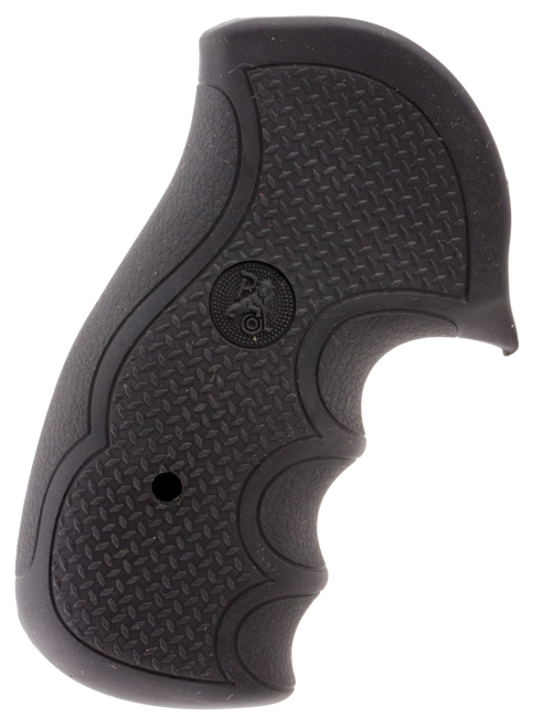 Pachmayr 02484 Diamond Pro Grip Diamond Checkering Black Rubber with Finger Grooves for Ruger GP100