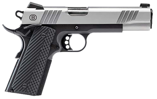 Bersa B19117050SBBK B1911  Full Size Frame 45 ACP 8+1 5" Stainless Steel Barrel, Stainless Serrated Steel Slide, Black Stainless Steel Frame w/Beavertail, Black VZ Grip, Ambidextrous